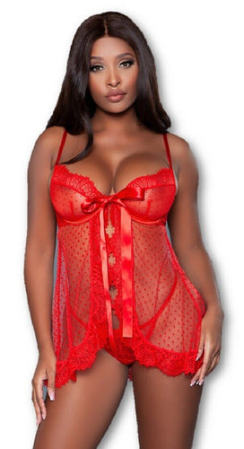 BeWicked Emma Babydoll Red 1X