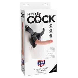 King Cock Strap-On Harness w/ 7” Cock