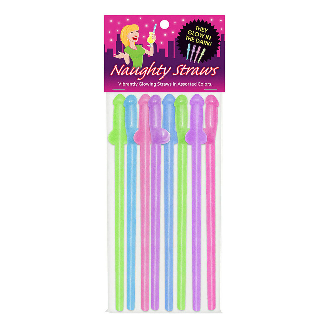 Glow Naughty Straws 8pk